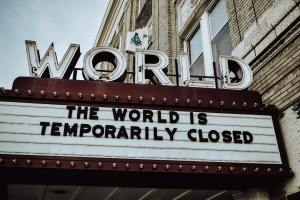 The World Theater sign